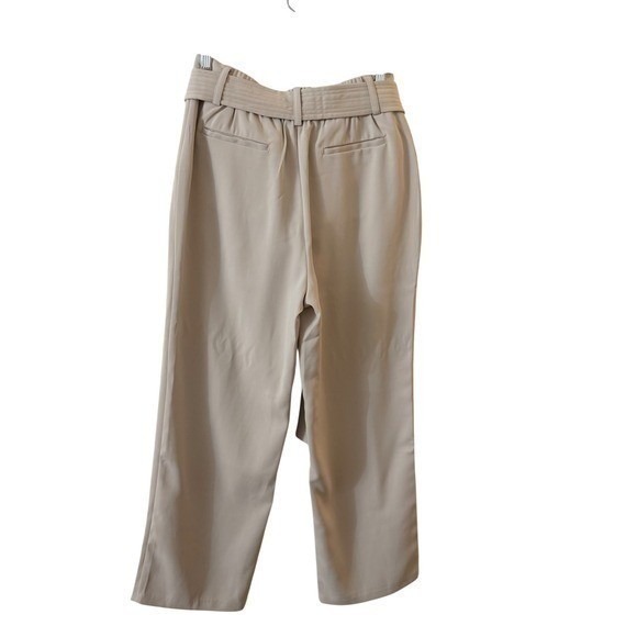 Quince Stretch Crepe Paperbag Pants Sand Off White Belted Waist size 10 NWT - Picture 13 of 16